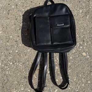 American Vintage Black Mini Leather Backpack